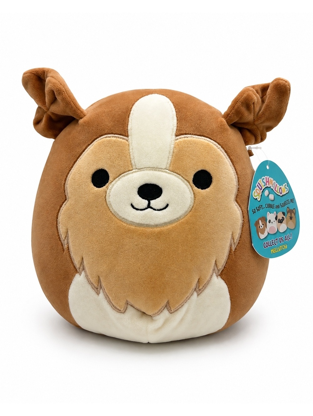 Squishmallows Andres Sheltie Dog 8” Kellytoy Plush Original Bio Tag